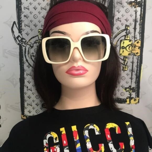 New Authentic Gucci Cream Sunglasses for Women GG0632s 004